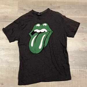 The Rolling Stones Black Tee with Green Logo